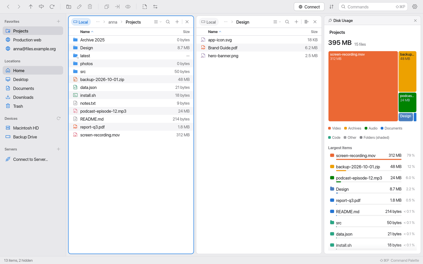 Disk Usage with a treemap