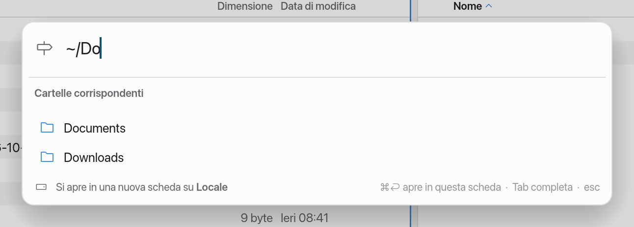 Vai al percorso con suggerimenti